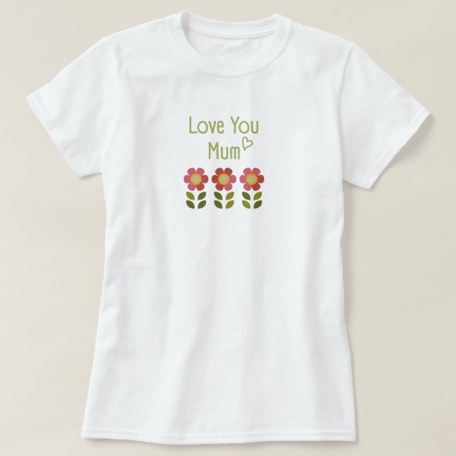 Mossy Bloom - Mors dag Blommigt T-shirt (Design framsida)