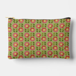 Mossy Bloom - Rosa och Grönt Blommigt Pouch