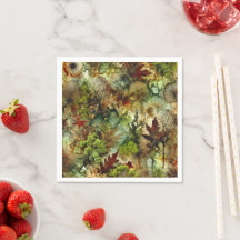 Mossy Fall Forest Alcohol Bläck Decoupage Papper