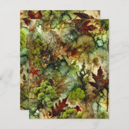 Mossy Fall Forest Alcohol Bläck Scrapbook Papper