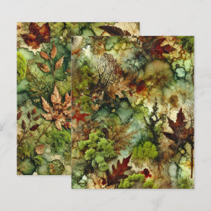 Mossy Fall Forest Alcohol Bläck Scrapbook Papper