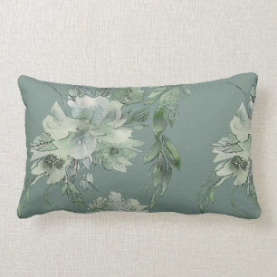 Mossy Grönt Blommigt Mystique Contemporary Lumbar Lumbarkudde