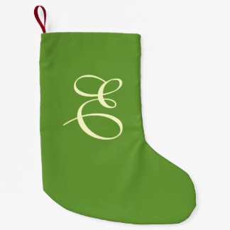 Mossy Grönt Monogram-julklapp Liten Julstrumpa
