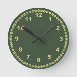 Mossy Grönt Wall Clock Rund Klocka