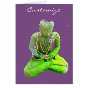 Mossy-Grönten Buddha Meditating Thunder_Cove Hälsningskort
