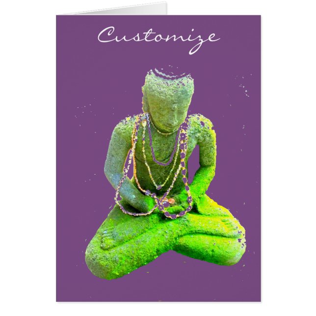 Mossy-Grönten Buddha Meditating Thunder_Cove Hälsningskort (Framsidan)