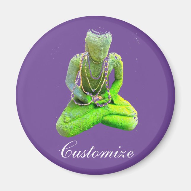 Mossy-Grönten Buddha Meditating Thunder_Cove Magnet (Framsidan)