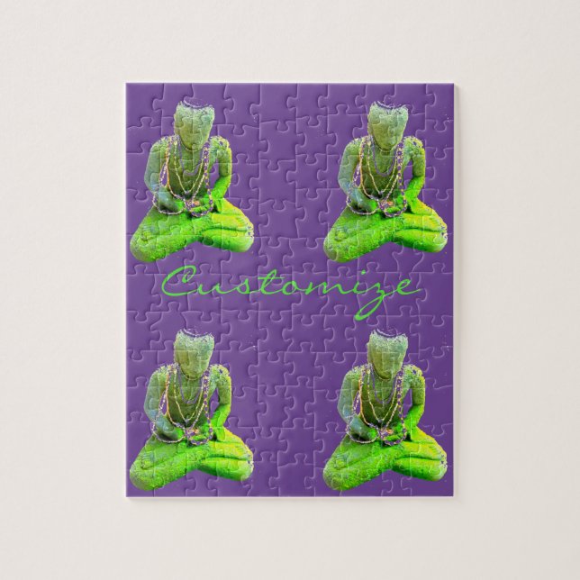 Mossy-Grönten Buddha Meditating Thunder_Cove Pussel (Vertikal)