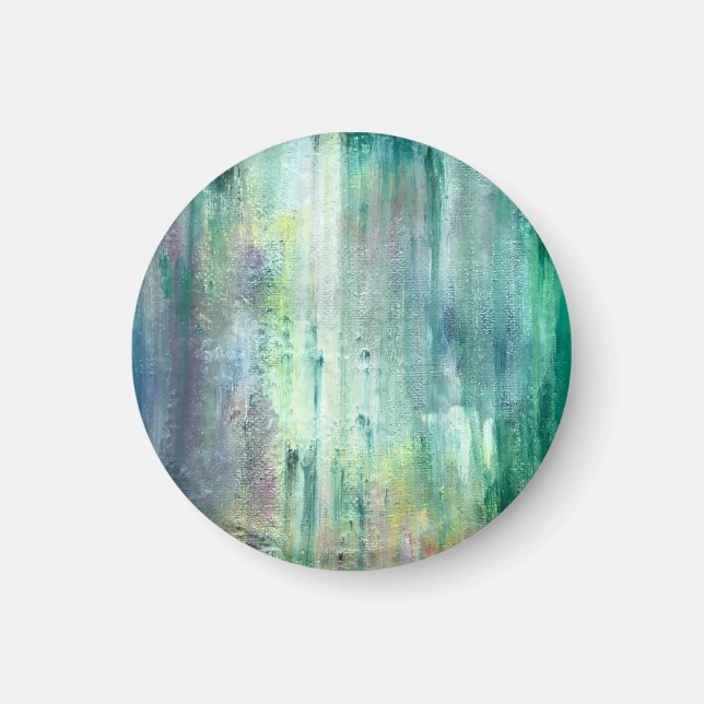 Mossy - Handmålad Abstrakt Konst Magnet (Framsidan)
