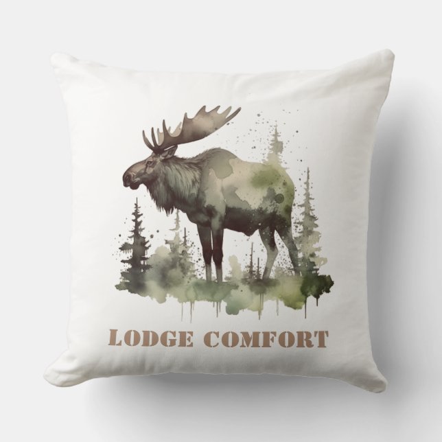 Mossy Moose Wildlife Porträtt, anpassningsbar Kudde (Framsida)