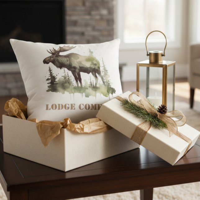 Mossy Moose Wildlife Porträtt, anpassningsbar Kudde (Skapare uppladdad)