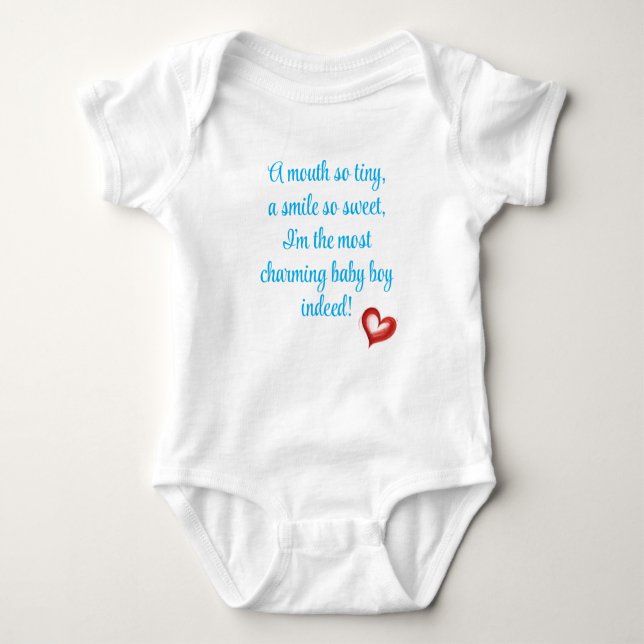 Most Charming Baby Boy Gift, Welcome Little One, T Shirt (Framsida)