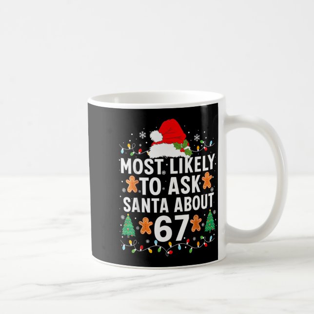 Most Likely To Ask Santa About 67 Christmas Pajama Kaffemugg (Höger)