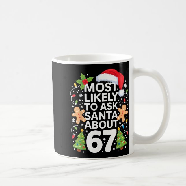 Most Likely To Ask Santa About 67 Funny Christmas  Kaffemugg (Höger)