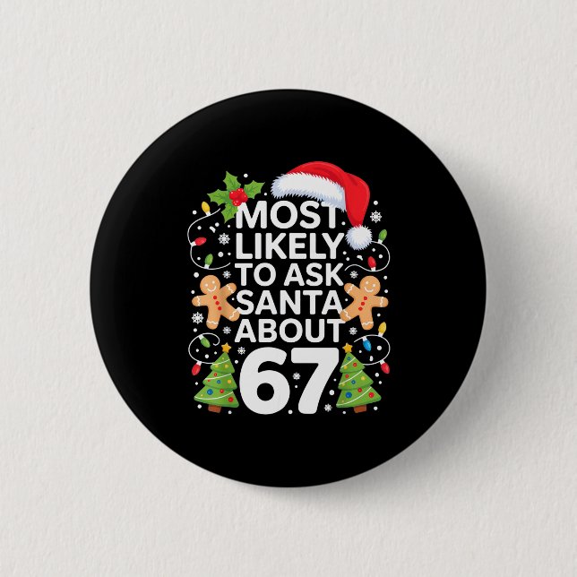 Most Likely To Ask Santa About 67 Funny Christmas  Knapp (Framsida)