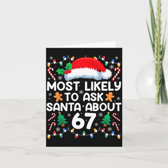 Most Likely To Ask Santa About 67 Funny Christmas  Kort (Framsida)