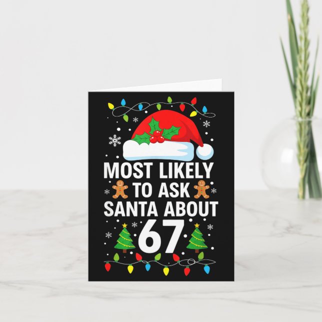 Most Likely To Ask Santa About 67 Funny Christmas  Kort (Framsida)
