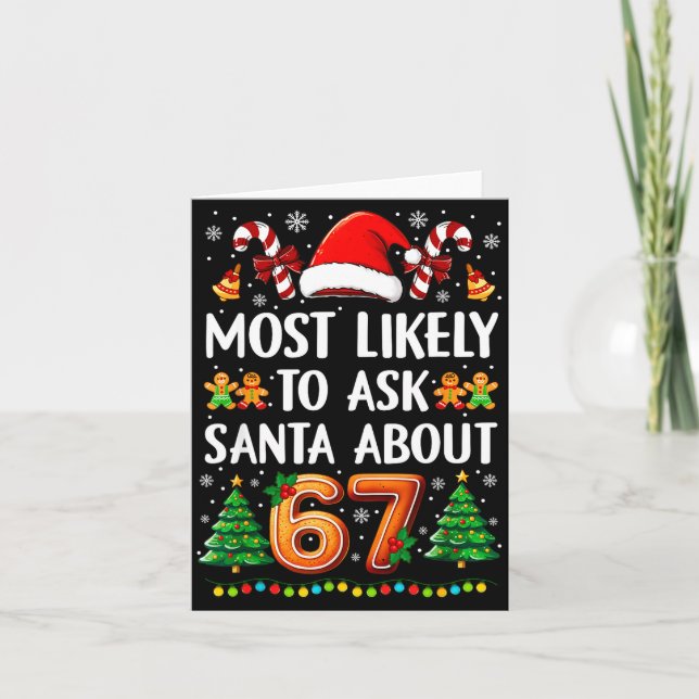 Most Likely To Ask Santa About 67 Funny Christmas  Kort (Framsida)