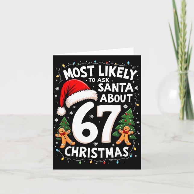 Most Likely To Ask Santa About 67 Funny Christmas  Kort (Framsida)