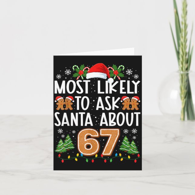 Most Likely To Ask Santa About 67 Funny Christmas  Kort (Framsida)