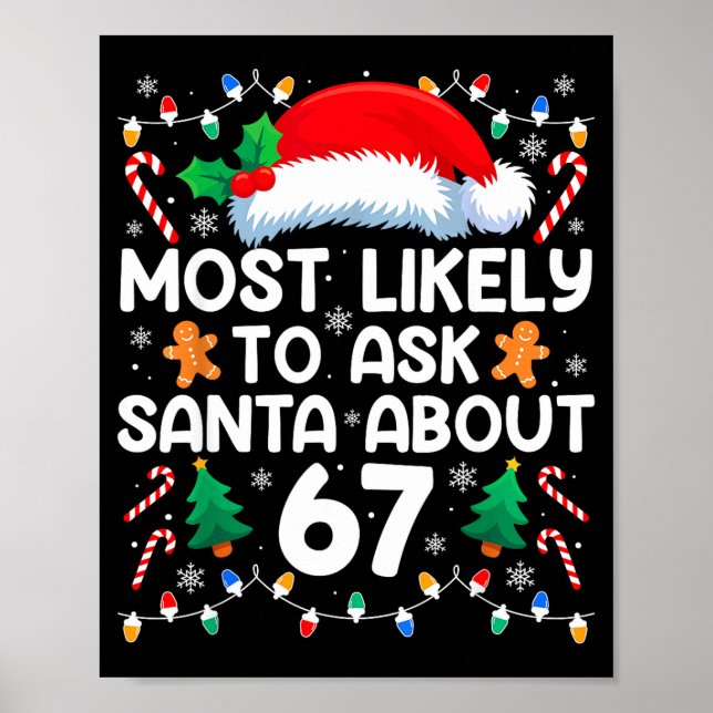 Most Likely To Ask Santa About 67 Funny Christmas  Poster (Framsidan)
