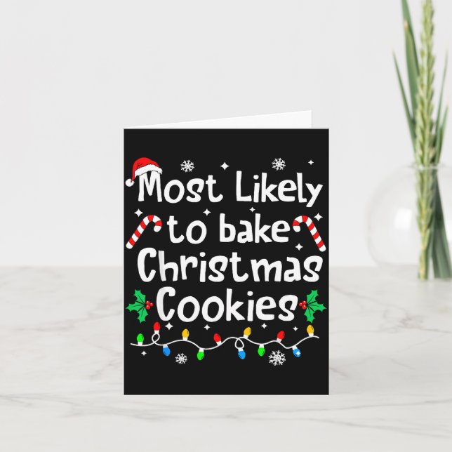 Most Likely To Bake C-hristmas Cookies Baker Match Kort (Framsida)