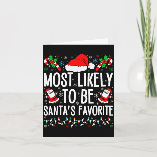 Most Likely To Be Santa Funny Matching Family Chri Kort (Framsida)