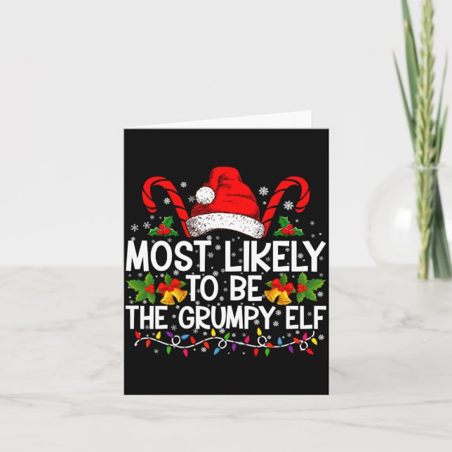 Most Likely To Be The Mpy Elf Funny Xmas  Kort (Framsida)