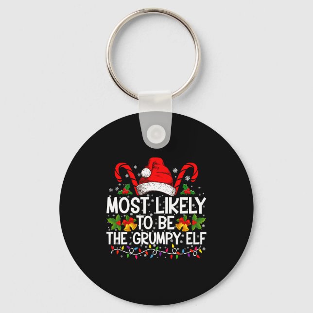 Most Likely To Be The Mpy Elf Funny Xmas  Nyckelring (Framsida)