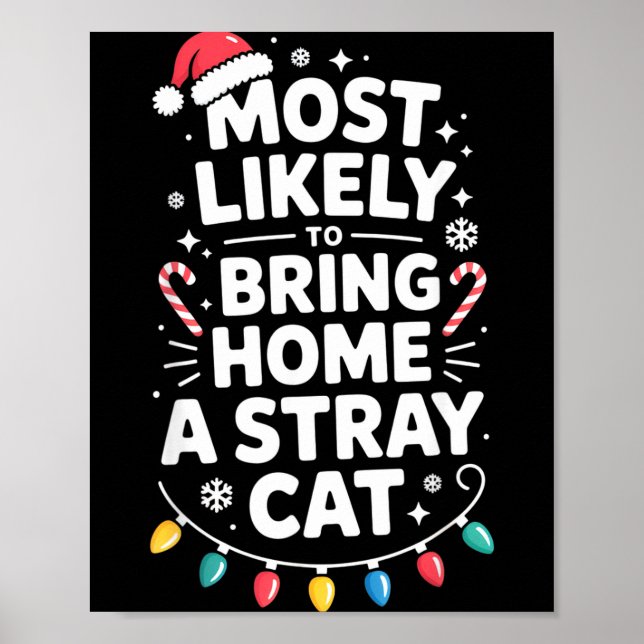 Most Likely To Bring Home A Stray Cat Funny Christ Poster (Framsidan)