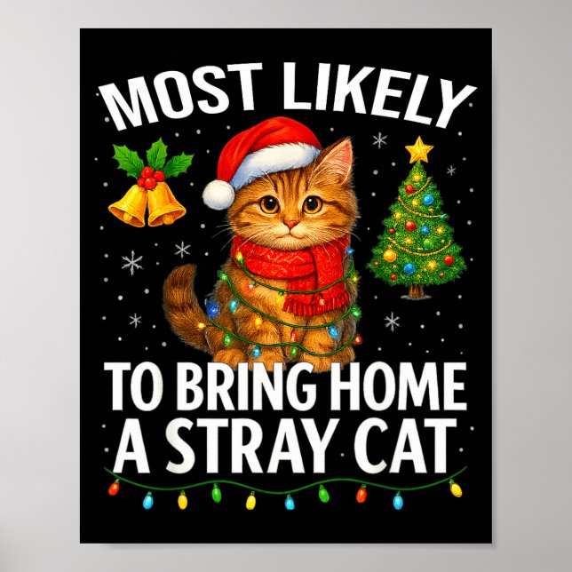 Most Likely To Bring Home A Stray Cat Funny Christ Poster (Framsidan)