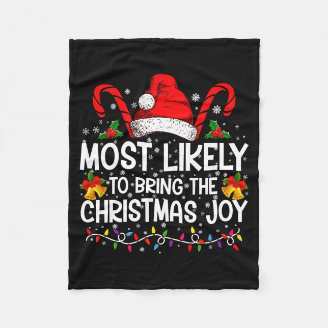 Most Likely To Bring The Christmas Joy Matching  Fleecefilt (Framsidan)