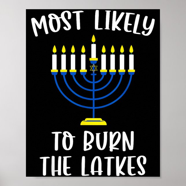 Most Likely To Burn The Latkes Hanukkah Group Matc Poster (Framsidan)