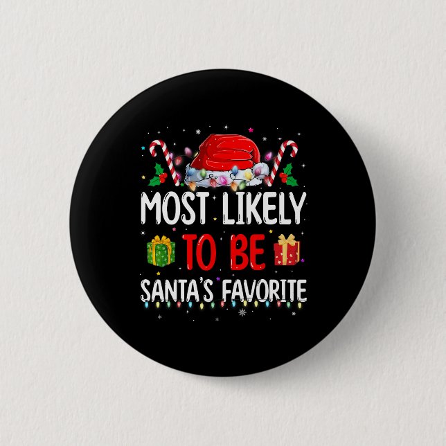 Most Likely To Christmas Be Santa's Favorite Match Knapp (Framsida)
