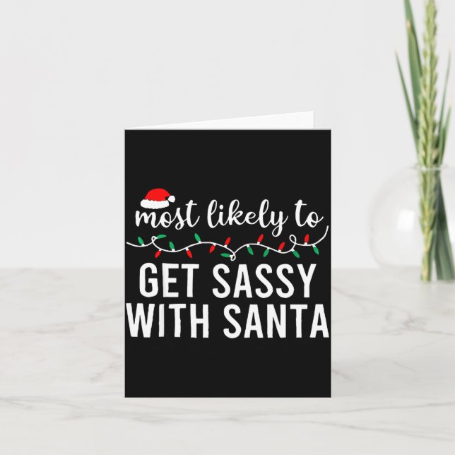 Most Likely To Christmas Shirt Matching Family Paj Kort (Framsida)