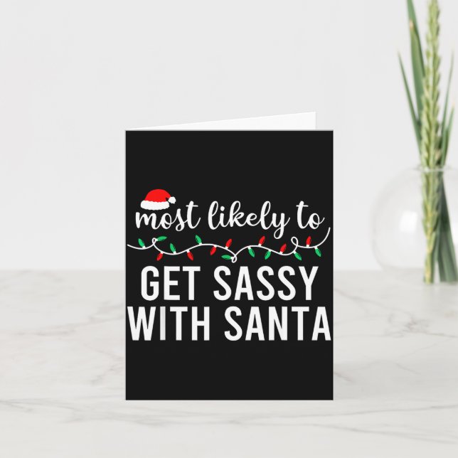 Most Likely To Christmas Shirt Matching Family Paj Kort (Framsida)