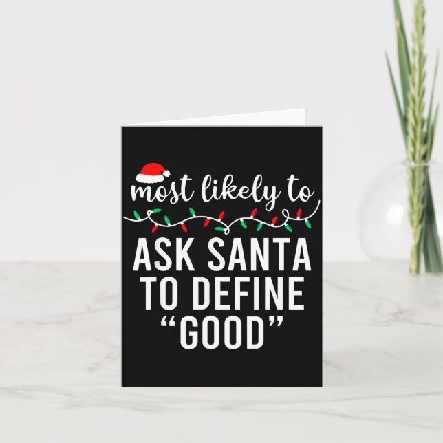 Most Likely To Christmas Shirt Matching Family Paj Kort (Framsida)