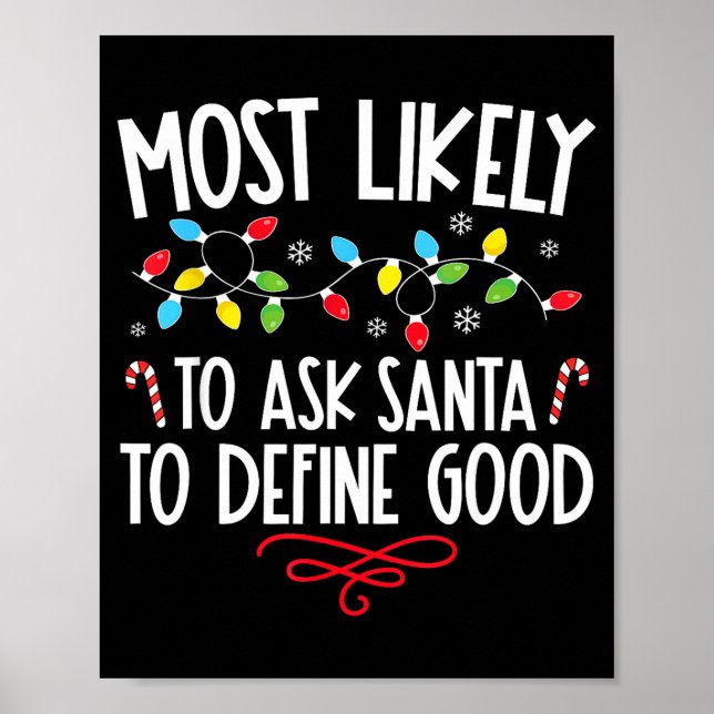 Most Likely To Christmas Shirt Matching Family Paj Poster (Framsidan)