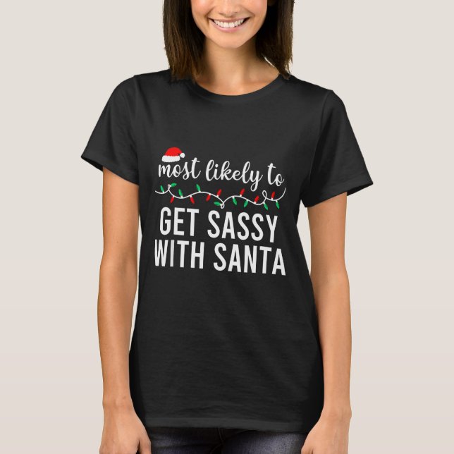 Most Likely To Christmas Shirt Matching Family Paj T Shirt (Framsida)