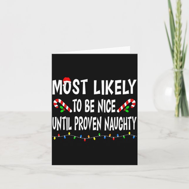 Most Likely To Christmas Xmas Pajamas Funny Matchi Kort (Framsida)
