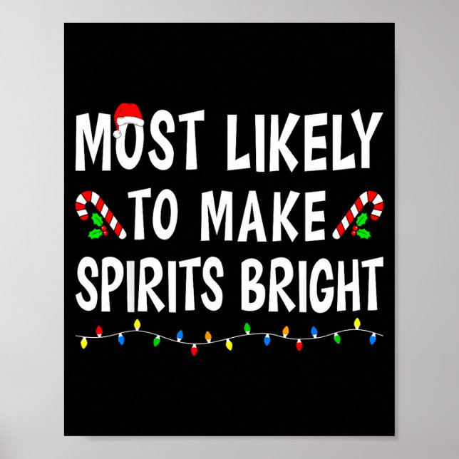 Most Likely To Christmas Xmas Pajamas Funny Matchi Poster (Framsidan)