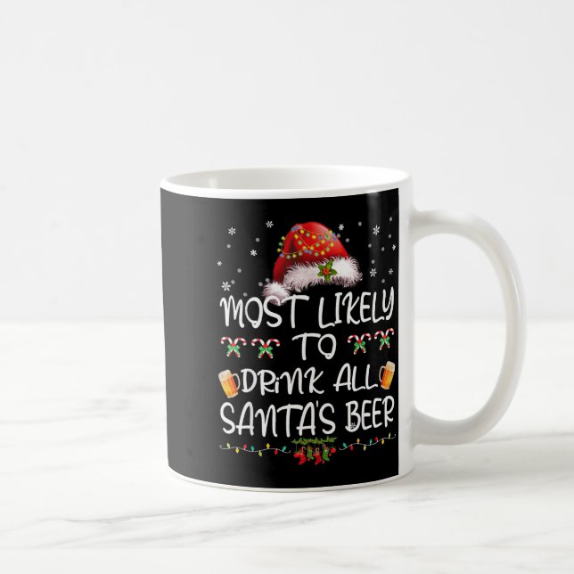 Most Likely To Drink All Santa’s Beer Drinking Chr Kaffemugg (Höger)