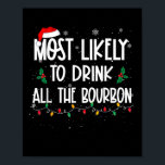 Most Likely To Drink All The Bourbon Christmas Dri Poster<br><div class="desc">Most Likely To Drink All The Bourbon Christmas Drinking</div>