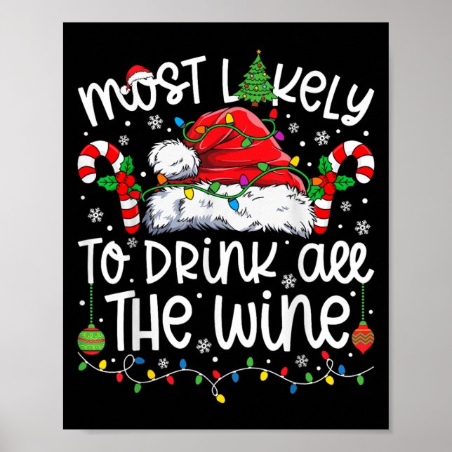 Most Likely To Drink All The Wine Family Matching  Poster (Framsidan)