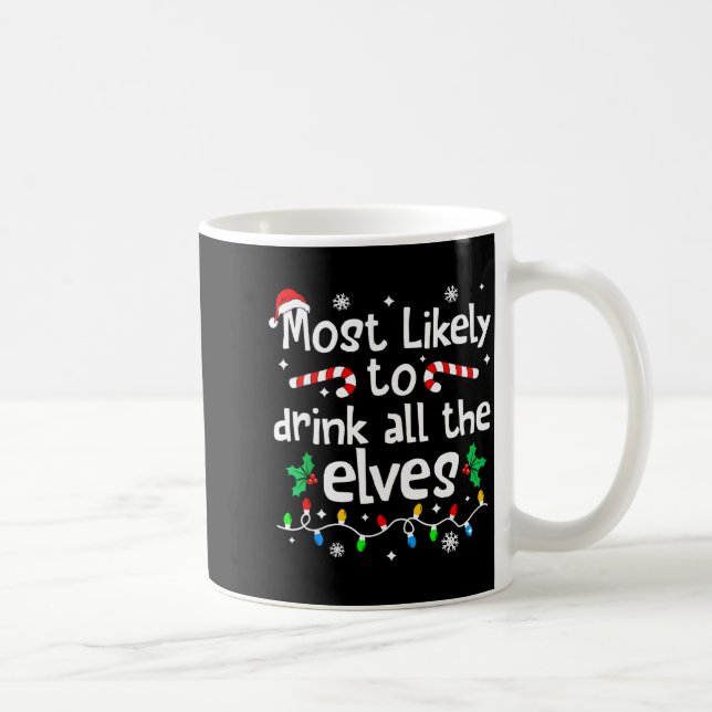 Most Likely To Drink With The Elves C-hristmas Mat Kaffemugg (Höger)