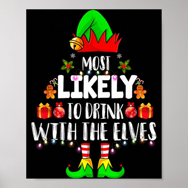 Most Likely To Drink With The Elves Matching Chris Poster (Framsidan)