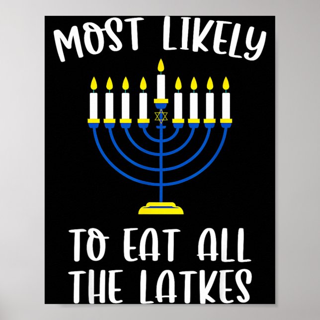 Most Likely To Eat All Latkes Hanukkah Group Match Poster (Framsidan)