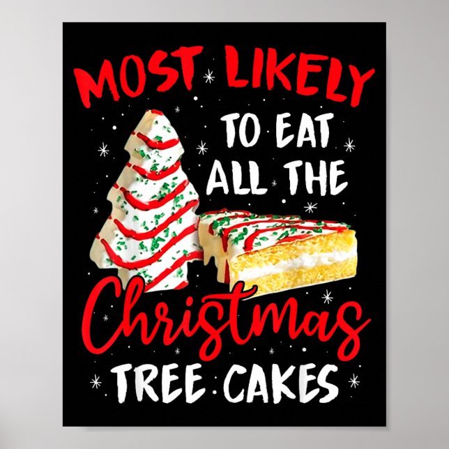 Most Likely To Eat All The Christmas Tree Cakes Fu Poster (Framsidan)
