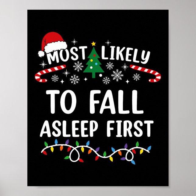 Most Likely To Fall Asleep First Family Matching C Poster (Framsidan)