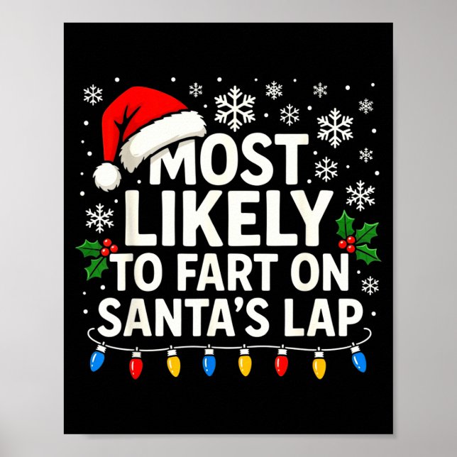Most Likely To Fart On Santa’s Lap Funny Family Ch Poster (Framsidan)